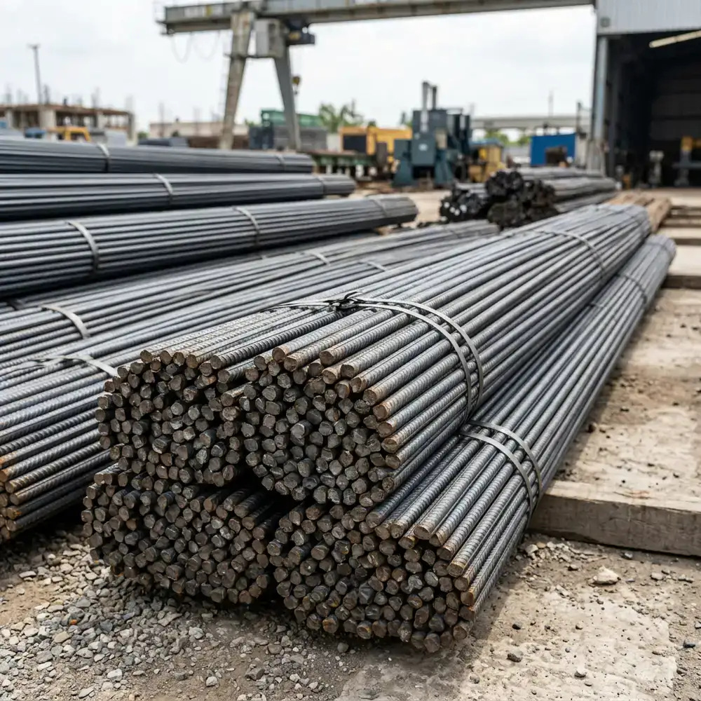 Bundles of TMT steel bars